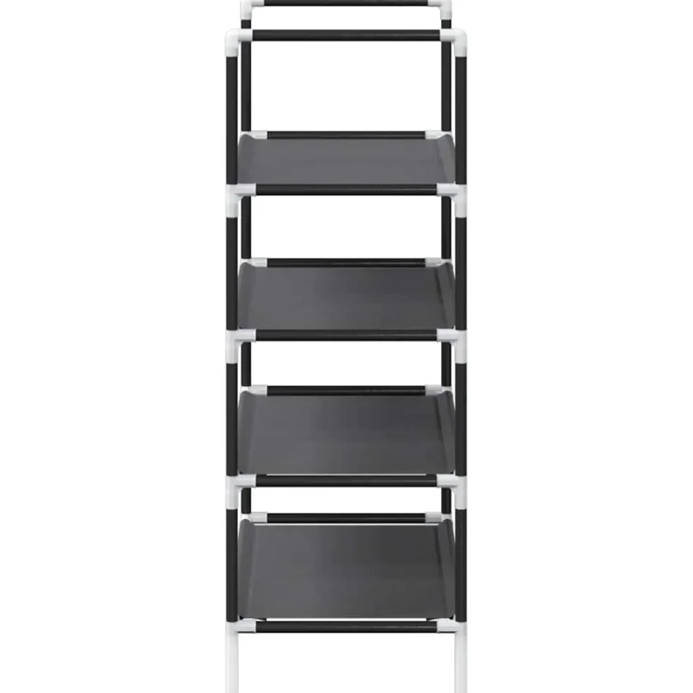 vidaXL Schoenenrek 4-laags 44x28x77 cm nonwoven stof zwart