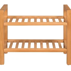 vidaXL Schoenenrek met 2 schappen 50x27x40 cm massief eikenhout
