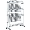 vidaXL Schoenenrek met wieltjes 89x27x120 cm zilverkleurig