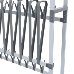 vidaXL Schoenenrek met wieltjes 89x27x120 cm zilverkleurig