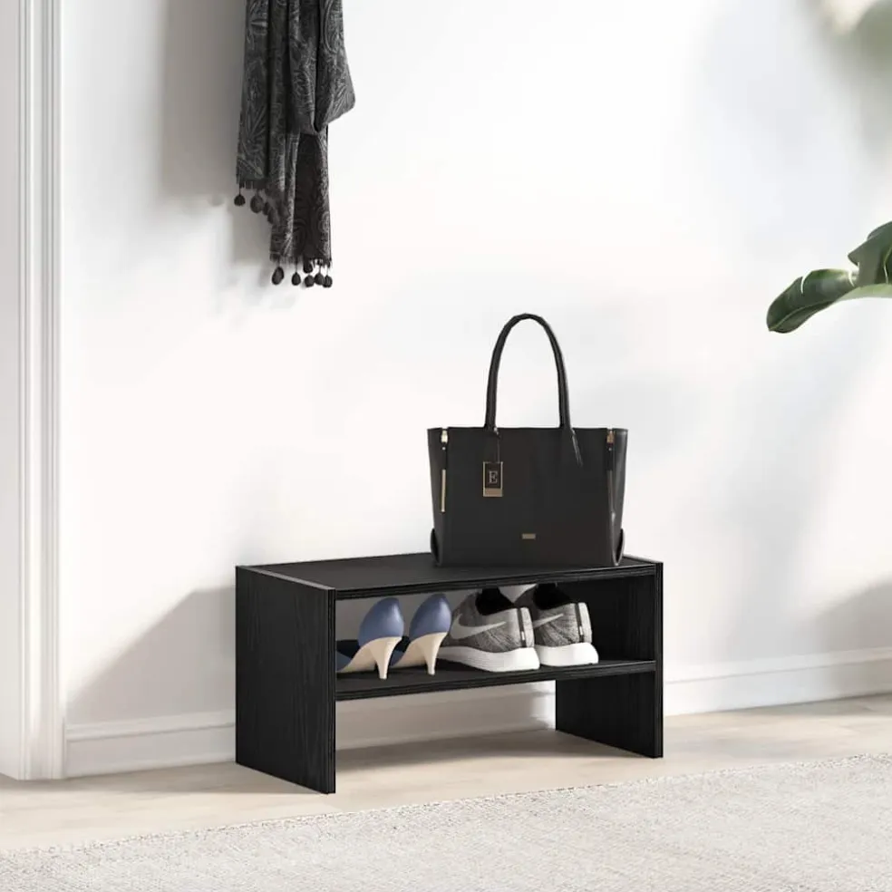 vidaXL Schoenenrek stapelbaar 60x30x30,5 cm zwart eikenkleurig