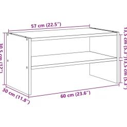 vidaXL Schoenenrek stapelbaar 60x30x30,5 cm wit
