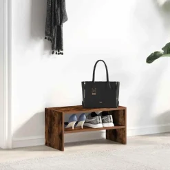 vidaXL Schoenenrek stapelbaar 60x30x30,5 cm gerookt eikenkleurig