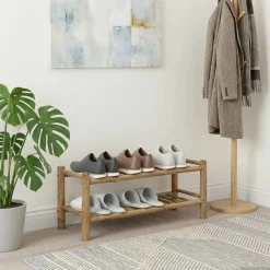 vidaXL Schoenenrek 68 x 28 x 30 cm Bamboe Naturel