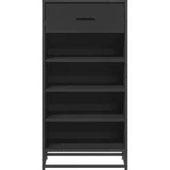 vidaXL Schoenenrek 48x38x97,5 cm bewerkt hout zwart