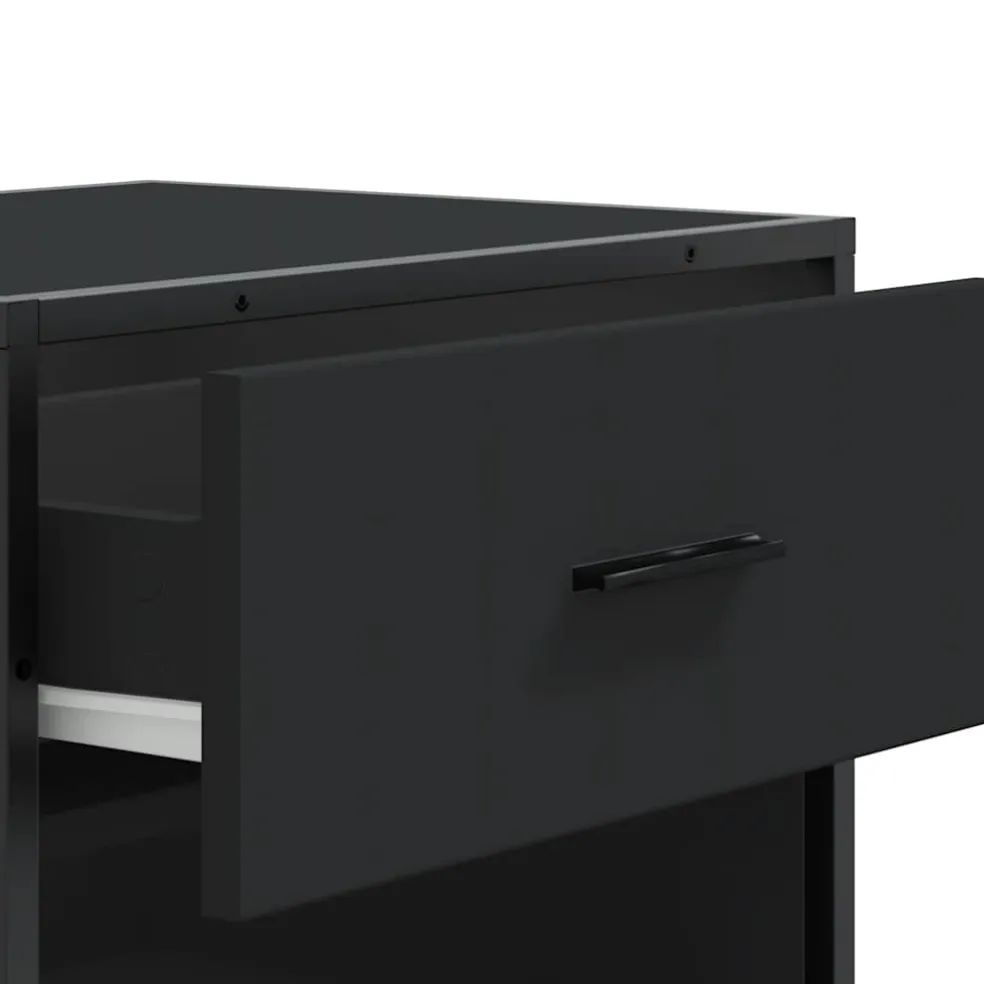 vidaXL Schoenenrek 48x38x97,5 cm bewerkt hout zwart
