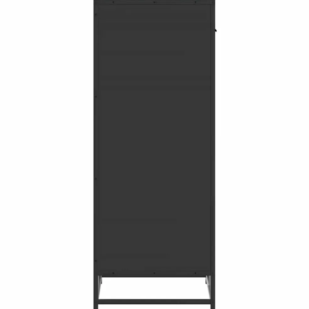 vidaXL Schoenenrek 48x38x97,5 cm bewerkt hout zwart