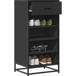 vidaXL Schoenenrek 48x38x97,5 cm bewerkt hout zwart