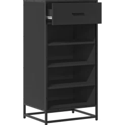 vidaXL Schoenenrek 48x38x97,5 cm bewerkt hout zwart