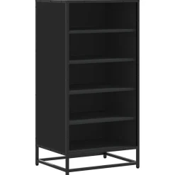 vidaXL Schoenenrek 48x38x97,5 cm bewerkt hout zwart