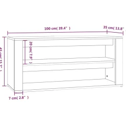 vidaXL Schoenenrek 100x35x45 cm bewerkt hout wit