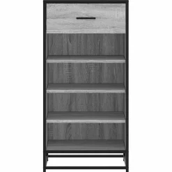 vidaXL Schoenenrek 48x38x97,5 cm bewerkt hout grijs sonoma eikenkleur