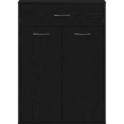 vidaXL Schoenenrek 60 x 35 x 84 cm Bewerkt hout Zwart Eiken
