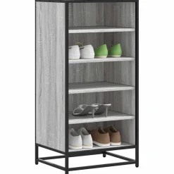 vidaXL Schoenenrek 75 x 35 x 45 cm Bewerkt hout Zwart eiken