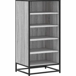 vidaXL Schoenenrek 75 x 35 x 45 cm Bewerkt hout Zwart eiken