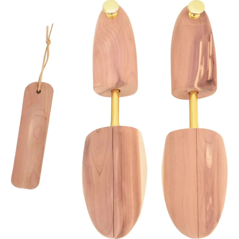 vidaXL Schoenspanner met schoenlepel EU 39-41,5 massief cederhout
