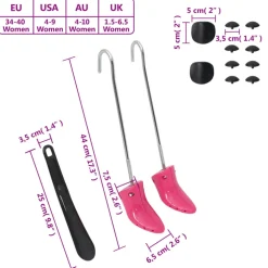 vidaXL Schoenspanners met schoenlepel EU 34-40 kunststof roze