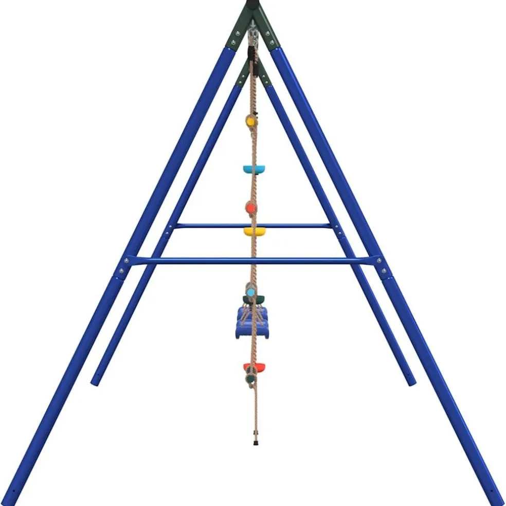 vidaXL Schommelset met schommels, ladder en klimtouw met schijven