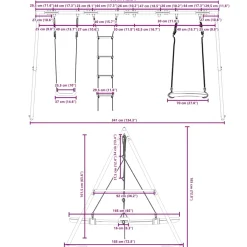 vidaXL Schommelset met schommel, ladder en nestschommel