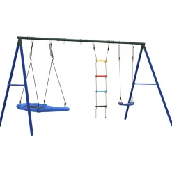 vidaXL Schommelset met schommel, ladder en nestschommel