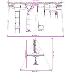 vidaXL Schommelset met schommel, trapeze, ladder en klimtouw