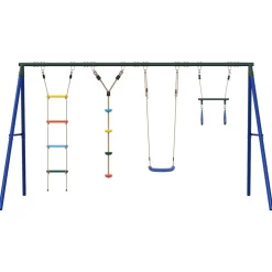 vidaXL Schommelset met schommel, trapeze, ladder en klimtouw