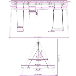 vidaXL Schommelset met schommel, trapeze en nestschommel