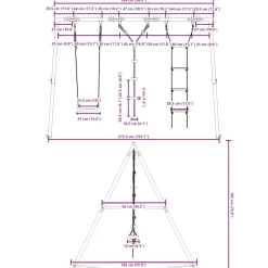 vidaXL Schommelset met schommel, ladder en klimtouw met schijven