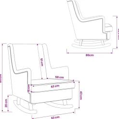 vidaXL Schommelstoel Beige 62 x 80 x 85 cm Bouclé