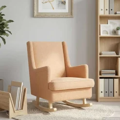 vidaXL Schommelstoel Beige 62 x 80 x 85 cm Bouclé