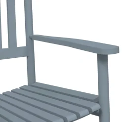 vidaXL Schommelstoelen 2 st met inklapbare tafel populierenhout grijs