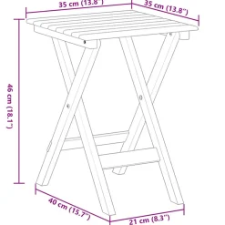 vidaXL Schommelstoelen 2 st met inklapbare tafel populierenhout zwart