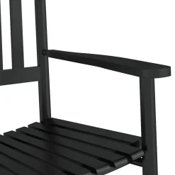 vidaXL Schommelstoelen 2 st met inklapbare tafel populierenhout zwart