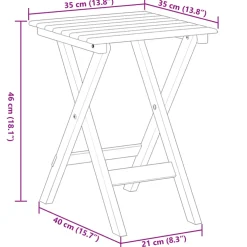 vidaXL Schommelstoelen 2 st met inklapbare tafel populierenhout bruin
