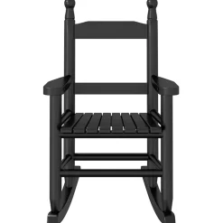 vidaXL Schommelstoelen 2 st voor kinderen massief populierenhout zwart