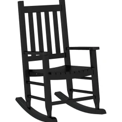 vidaXL Schommelstoelen 2 st voor kinderen massief populierenhout zwart