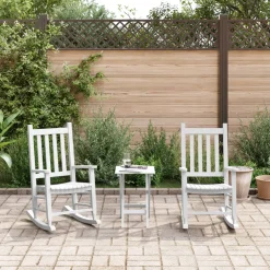 vidaXL Schommelstoelen 2 st voor kinderen massief populierenhout wit