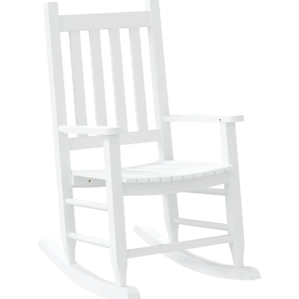 vidaXL Schommelstoelen 2 st voor kinderen massief populierenhout wit
