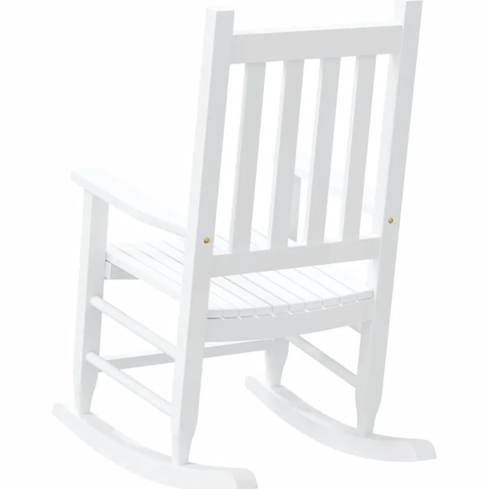 vidaXL Schommelstoelen 2 st voor kinderen massief populierenhout wit