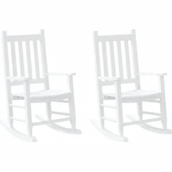 vidaXL Schommelstoelen 2 st voor kinderen massief populierenhout wit