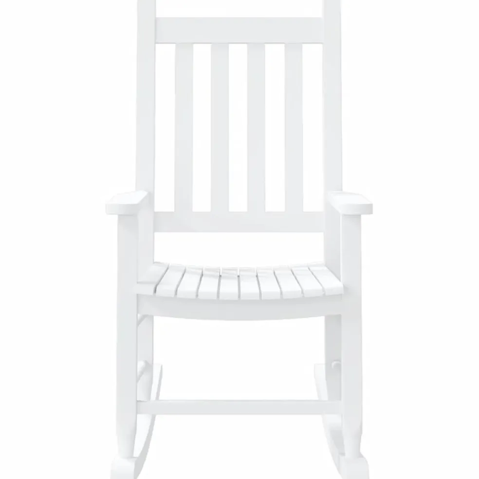 vidaXL Schommelstoelen 2 st voor kinderen massief populierenhout wit