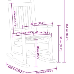 vidaXL Schommelstoelen 2 st voor kinderen massief populierenhout wit