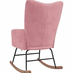 vidaXL Schommelstoel fluweel roze