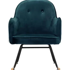 vidaXL Schommelstoel fluweel blauw
