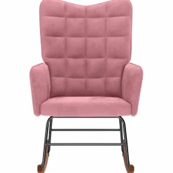 vidaXL Schommelstoel fluweel roze