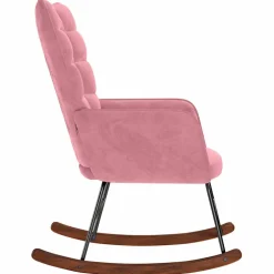 vidaXL Schommelstoel fluweel roze