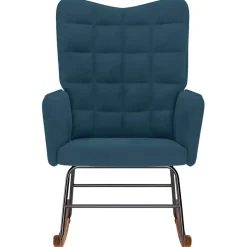 vidaXL Schommelstoel fluweel blauw