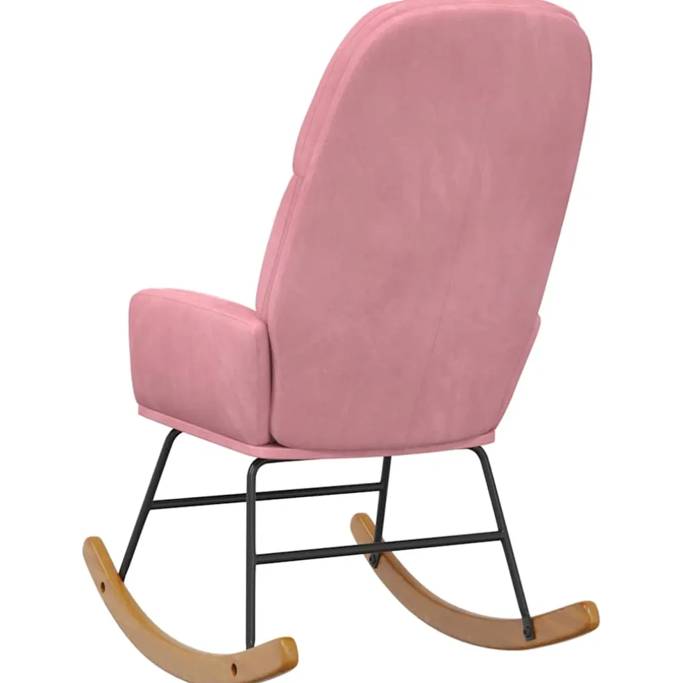 vidaXL Schommelstoel fluweel roze