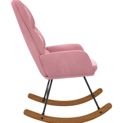 vidaXL Schommelstoel fluweel roze