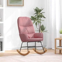 vidaXL Schommelstoel fluweel roze